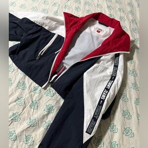 Tommy Hilfiger cropped windbreaker Red, White, and navy blue